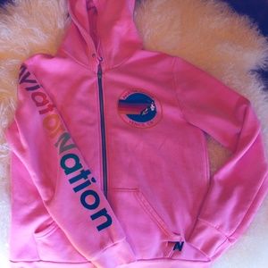 Aviator Nation  Neon Malibu Pink Venice Hoodie L